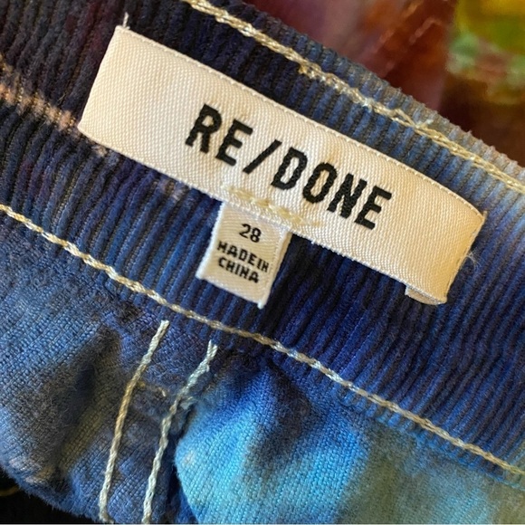 RE/DONE Corduroy Pants Womens Size 28 Small Tie Dye Hand Painted Redone Colorful - Picture 10 of 16